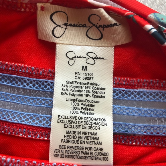 Jessica Simpson Women’s Size M One Piece Swimsuit/Baiting Suit Spaghetti Straps - Picture 6 of 16